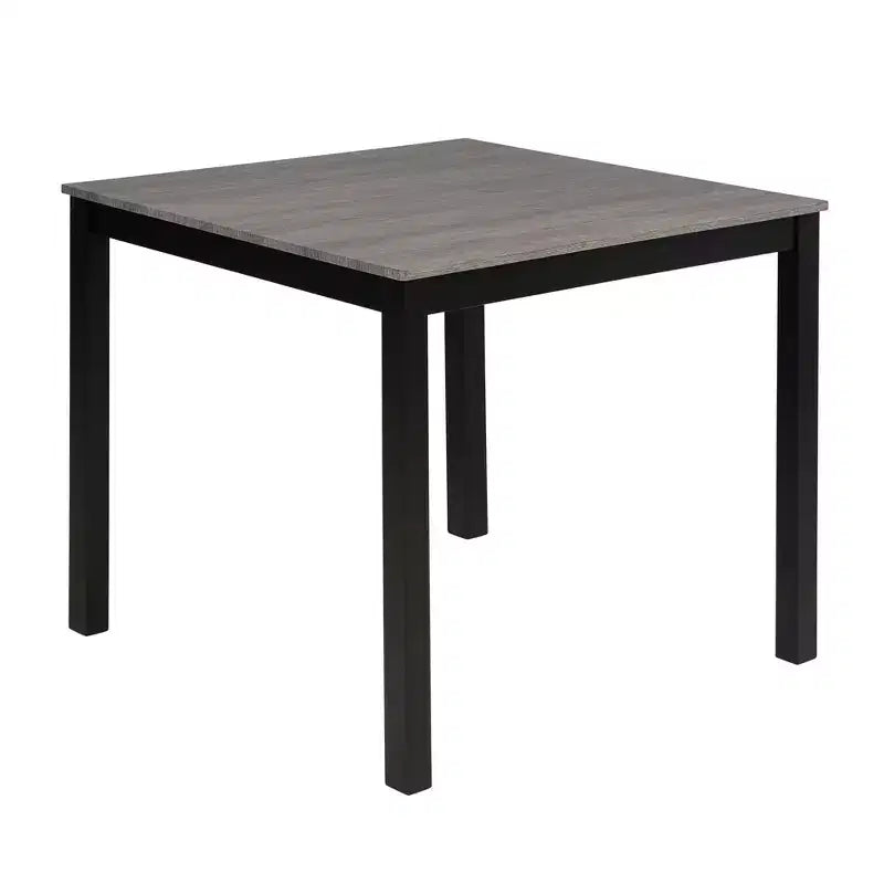 MAYEERTY Set da Pranzo in Legno da 6 Pezzi, 4 Sedie e Panca per 6 Persone, Bicolore Grigio Chiaro e Nero