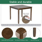 MAYEERTY Set da Pranzo Moderno Elegante da 5 Pezzi, Tavolo in Legno con 4 Sedie per 4 Persone, Noce