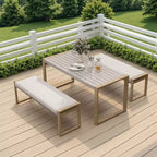 GRANDPATIO 3-Piece Outdoor Dining Set - Seats 2 Faux Wood Finish for Patio