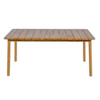 Set da pranzo da esterno 7 pezzi, con 6 sedie in vimini e 1 tavolo da pranzo con finitura teak, piano in legno di acacia - ModernLuxe
