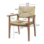 Christopher Knight Home Nan Set da Pranzo da Esterno a 5 Pezzi in Legno di Acacia con 4 Poltrone in Vimini
