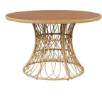 Christopher Knight Home Nan Set da Pranzo da Esterno a 5 Pezzi in Legno di Acacia con 4 Poltrone in Vimini