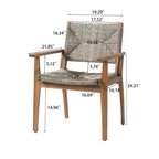 Christopher Knight Home Nan Set da Pranzo da Esterno a 5 Pezzi in Legno di Acacia con 4 Poltrone in Vimini