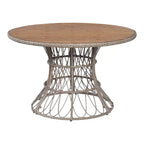 Christopher Knight Home Nan Set da Pranzo da Esterno a 5 Pezzi in Legno di Acacia con 4 Poltrone in Vimini