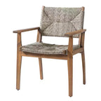 Christopher Knight Home Nan Set da Pranzo da Esterno a 5 Pezzi in Legno di Acacia con 4 Poltrone in Vimini