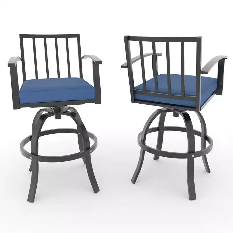 ALAULM Ensemble de bar de terrasse 3 pièces, ensemble de table de terrasse avec 2 tabourets de bar hauts et 1 table de bar, pour cuisine, pelouse, terrasse