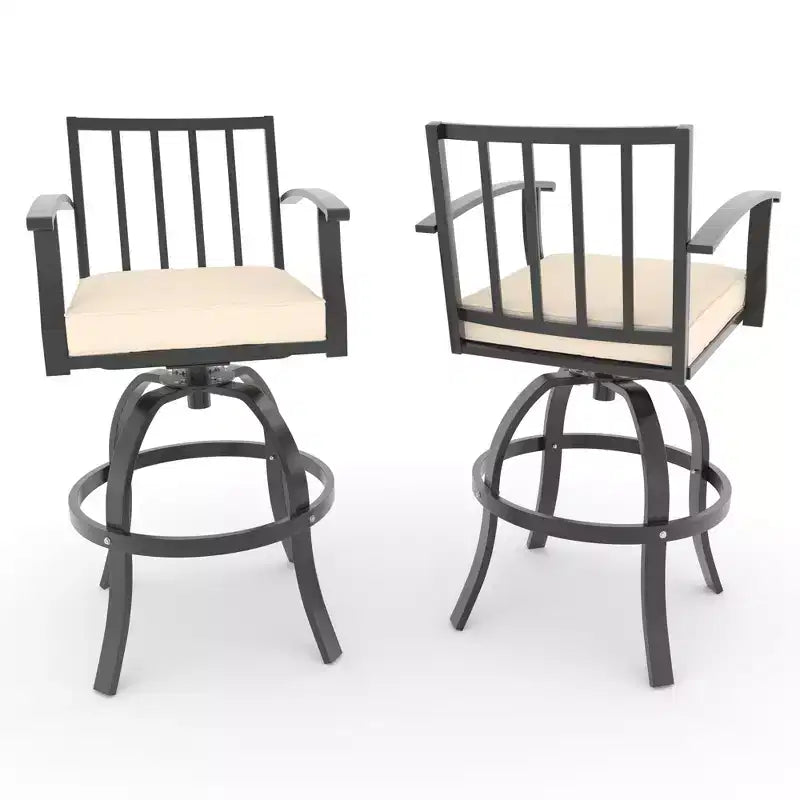 ALAULM Ensemble de bar de terrasse 3 pièces, ensemble de table de terrasse avec 2 tabourets de bar hauts et 1 table de bar, pour cuisine, pelouse, terrasse