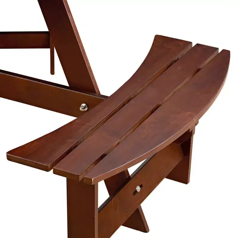 Table de pique-nique ronde Whisen d'extérieur pour 8 personnes, ensemble table et bancs d'extérieur, ensembles de salle à manger de patio avec 4 bancs intégrés, trou pour parasol