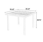 Tavolo e sedie da esterno in vimini a 5 pezzi Whisen, set tavolo e sedie da pranzo per patio con piano del tavolo quadrato in acciaio