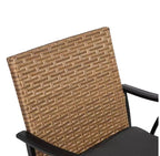 Tavolo e sedie da esterno in vimini a 5 pezzi Whisen, set tavolo e sedie da pranzo per patio con piano del tavolo quadrato in acciaio