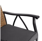 Tavolo e sedie da esterno in vimini a 5 pezzi Whisen, set tavolo e sedie da pranzo per patio con piano del tavolo quadrato in acciaio