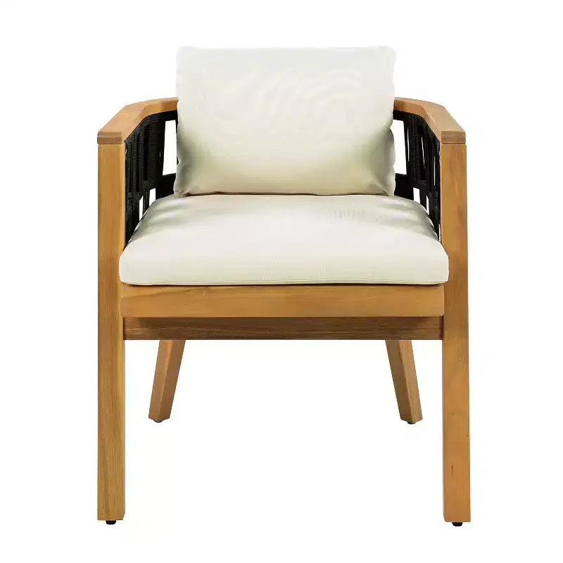 Christopher Knight Home Siddharth Set da Pranzo da Esterno Moderno di 5 Pezzi in Legno di Acacia con Tavolo Rotondo a Doghe