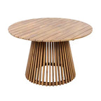 Christopher Knight Home Siddharth Set da Pranzo da Esterno Moderno di 5 Pezzi in Legno di Acacia con Tavolo Rotondo a Doghe