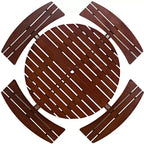 Table de pique-nique extérieure ronde pour 8 personnes avec bancs intégrés, pour patio ou véranda