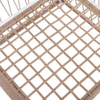 Ensemble de mobilier d'extérieur bohème 3 pièces avec 2 chaises pivotantes et une table en verre, pour le jardin ou le bord de piscine