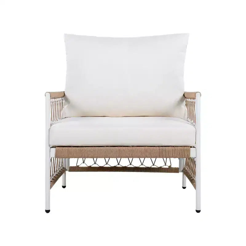 Ensemble de mobilier d'extérieur bohème 3 pièces avec 2 chaises pivotantes et une table en verre, pour le jardin ou le bord de piscine
