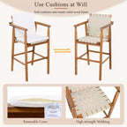 GDFStudio Carter Set da Pranzo da Esterno Moderno da 6 Pezzi in Legno di Acacia con Tavolo Altezza Bar e Sgabelli
