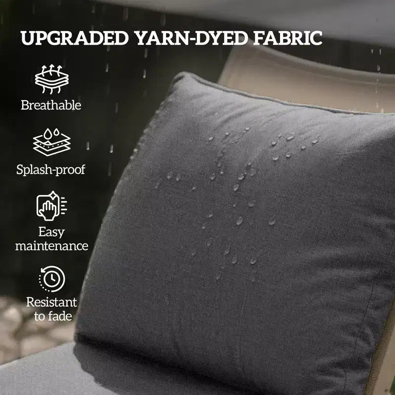 Lot de 8 coussins de chaise de patio avec assise et dossier, ensemble de coussins de rechange résistants à la décoloration