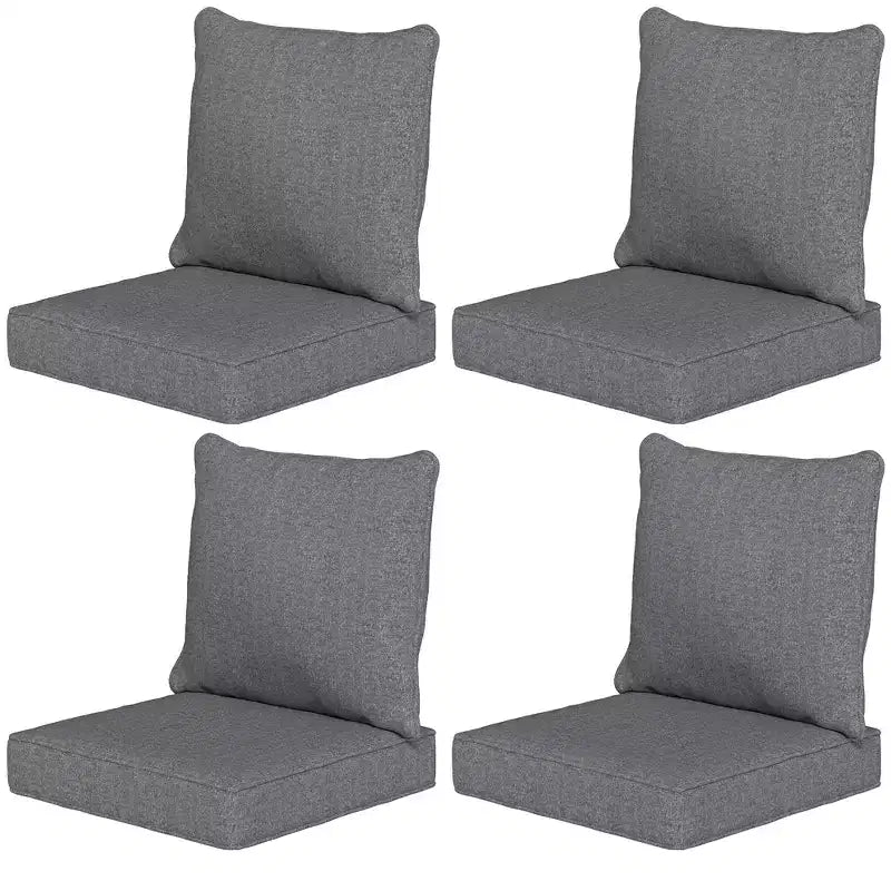 Lot de 8 coussins de chaise de patio avec assise et dossier, ensemble de coussins de rechange résistants à la décoloration
