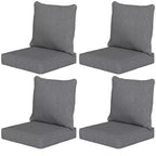 Lot de 8 coussins de chaise de patio avec assise et dossier, ensemble de coussins de rechange résistants à la décoloration