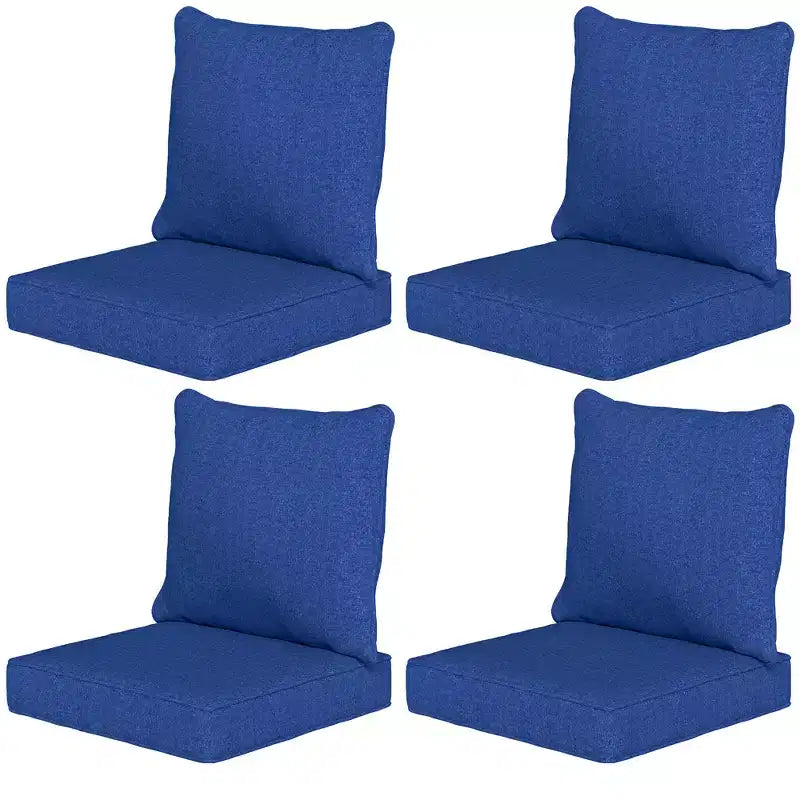 Lot de 8 coussins de chaise de patio avec assise et dossier, ensemble de coussins de rechange résistants à la décoloration