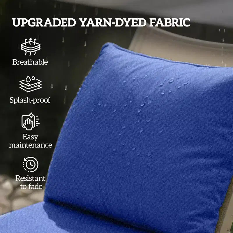 Lot de 8 coussins de chaise de patio avec assise et dossier, ensemble de coussins de rechange résistants à la décoloration