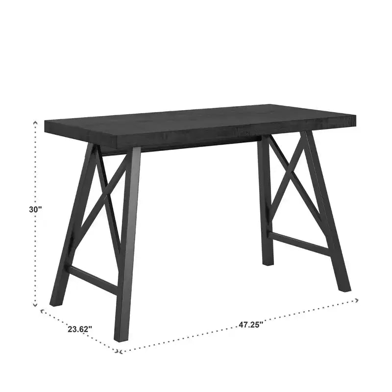 Scrivania rustica a X - Nera