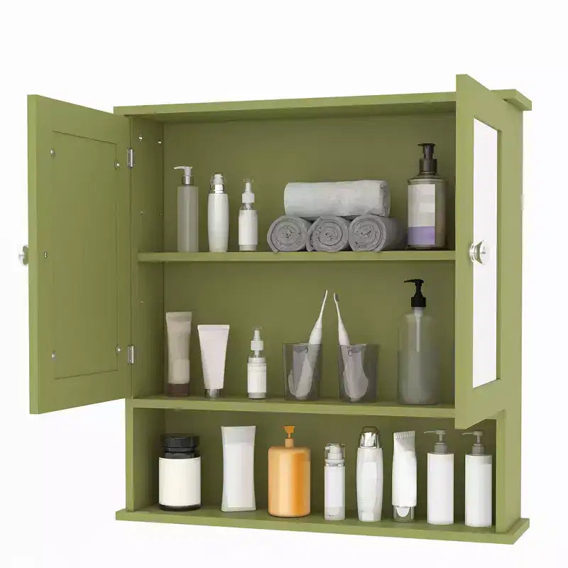 Armadietto dei medicinali con specchio da 22,2 pollici per bagno, armadietto da parete sopra il WC con ripiano regolabile, armadietto impermeabile in MDF per bagno