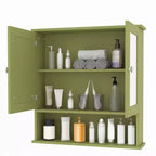 Armadietto dei medicinali con specchio da 22,2 pollici per bagno, armadietto da parete sopra il WC con ripiano regolabile, armadietto impermeabile in MDF per bagno