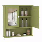 22.2 Inch Mirrored Medicine Cabinet for Bathroom, Over Toilet Wall-Mounted Storage Cabinet with Adjustable Shelf, Waterproof MDF Cabinet for Bathroom