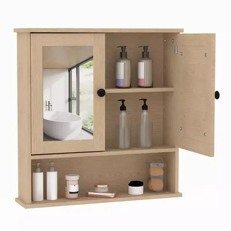 Armadietto dei medicinali con specchio da 22,2 pollici per bagno, armadietto da parete sopra il WC con ripiano regolabile, armadietto impermeabile in MDF per bagno
