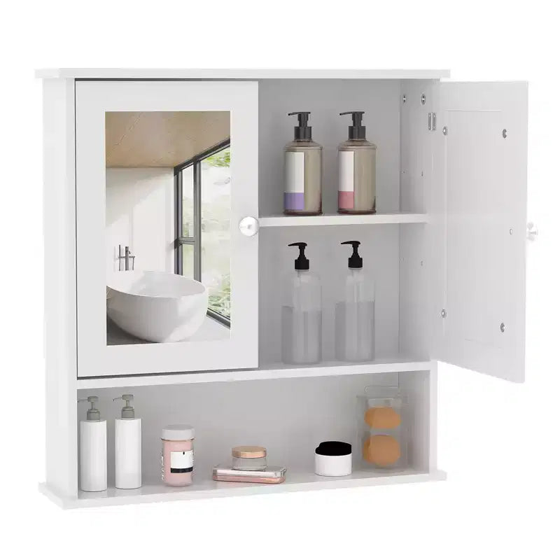 Armadietto dei medicinali con specchio da 22,2 pollici per bagno, armadietto da parete sopra il WC con ripiano regolabile, armadietto impermeabile in MDF per bagno
