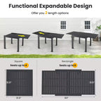 Set da pranzo da esterno espandibile Gymax 7 pezzi con piano e sedili a doghe per giardino e terrazza