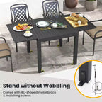 Set da pranzo da esterno espandibile Gymax 7 pezzi con piano e sedili a doghe per giardino e terrazza
