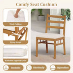 Set da pranzo da giardino Gymax 6 pz in legno di acacia con panca, foro da 5 cm per ombrellone e cuscini