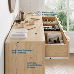 Cassettiera scanalata a 6 cassetti, mobile contenitore moderno in legno da 152 cm per camera da letto, soggiorno, ingresso