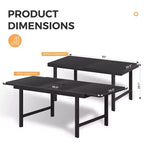 Table à manger extensible HAPPATIO pour extérieur, Table de patio en aluminium pour 4 à 8 personnes, Table rectangulaire thermolaquée avec trou pour parasol
