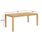 Christopher Knight Home Virote, set da pranzo moderno da 5 pezzi in legno di acacia, con foro per ombrellone e tavolo a doghe