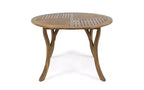 ModernLuxe Set da pranzo da patio in legno di acacia, tavolo da pranzo da esterno e 4 poltrone in corda intrecciata con cuscini crema, Teak+Nero