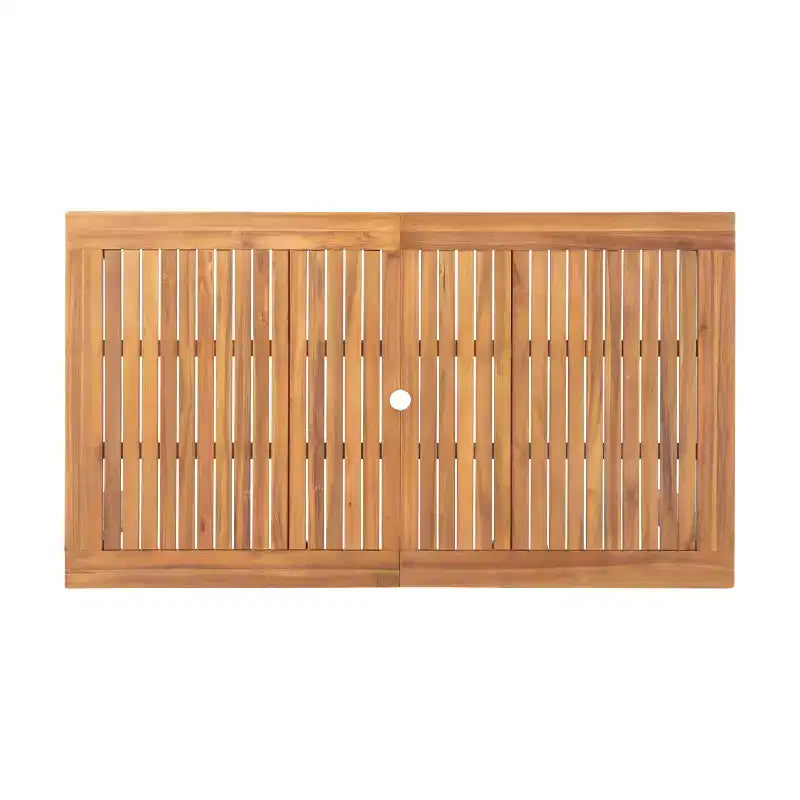 Christopher Knight Home Francine Set da Pranzo da Esterno di 7 Pezzi in Vimini Intrecciato Rustico con Legno di Acacia e Tavolo a Doghe Allungabile