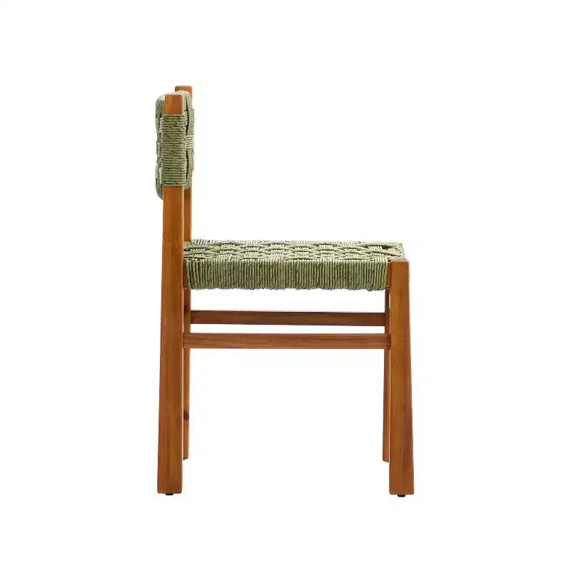 Christopher Knight Home Francine Set da Pranzo da Esterno di 7 Pezzi in Vimini Intrecciato Rustico con Legno di Acacia e Tavolo a Doghe Allungabile