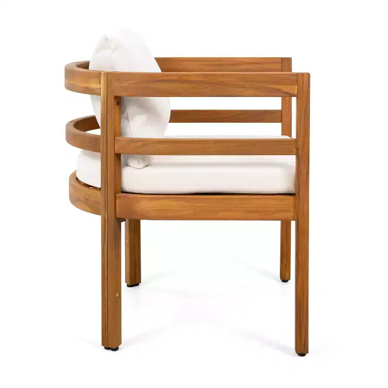 Christopher Knight Home Bennett, ensemble de 7 pièces de patio rustique en bois d'acacia avec table à manger extensible et chaises avec coussins