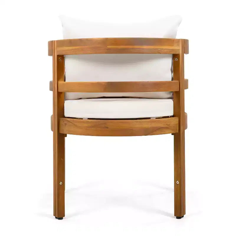 Christopher Knight Home Bennett, ensemble de 7 pièces de patio rustique en bois d'acacia avec table à manger extensible et chaises avec coussins