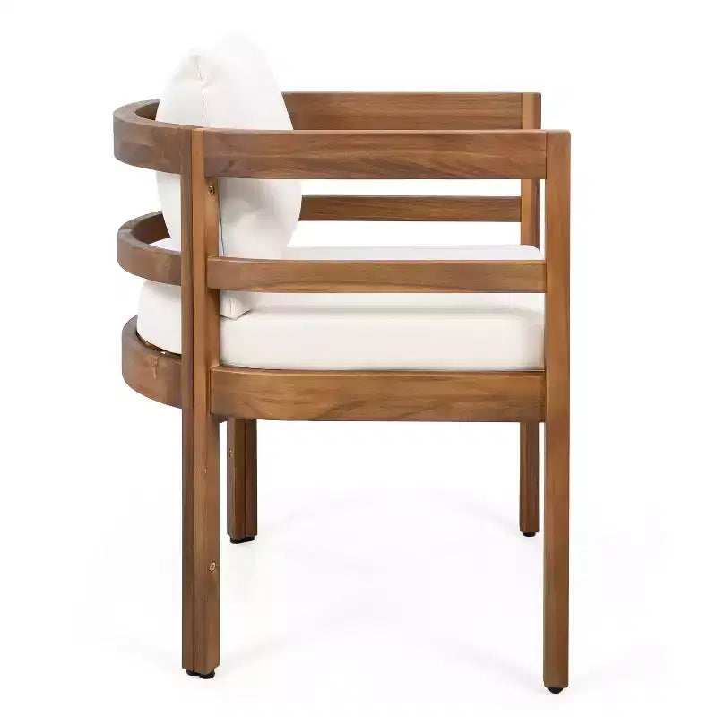 Christopher Knight Home Bennett, ensemble de 7 pièces de patio rustique en bois d'acacia avec table à manger extensible et chaises avec coussins