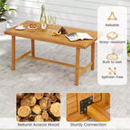 Set da pranzo da 7 pezzi per patio Costway, tavolo in legno di acacia e 6 poltrone con cuscini imbottiti