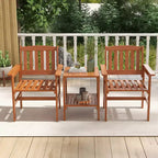 Costway Ensemble bistrot 3 pièces table et chaises avec trou pour parasol pour jardin et piscine