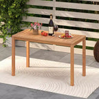 Costway Ensemble de salle à manger d'extérieur 3 pièces en bois d'acacia avec sièges à lattes pour terrasse, pelouse et jardin