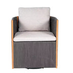 Christopher Knight Home Oliver, set da pranzo girevole da esterno per patio, 5 pezzi in legno di acacia e corda con cuscini, tavolo e 4 sedie