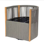 Christopher Knight Home Oliver, set da pranzo girevole da esterno per patio, 5 pezzi in legno di acacia e corda con cuscini, tavolo e 4 sedie