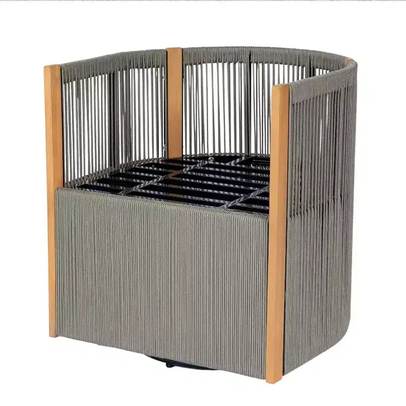 Christopher Knight Home Oliver, set da pranzo girevole da esterno per patio, 5 pezzi in legno di acacia e corda con cuscini, tavolo e 4 sedie